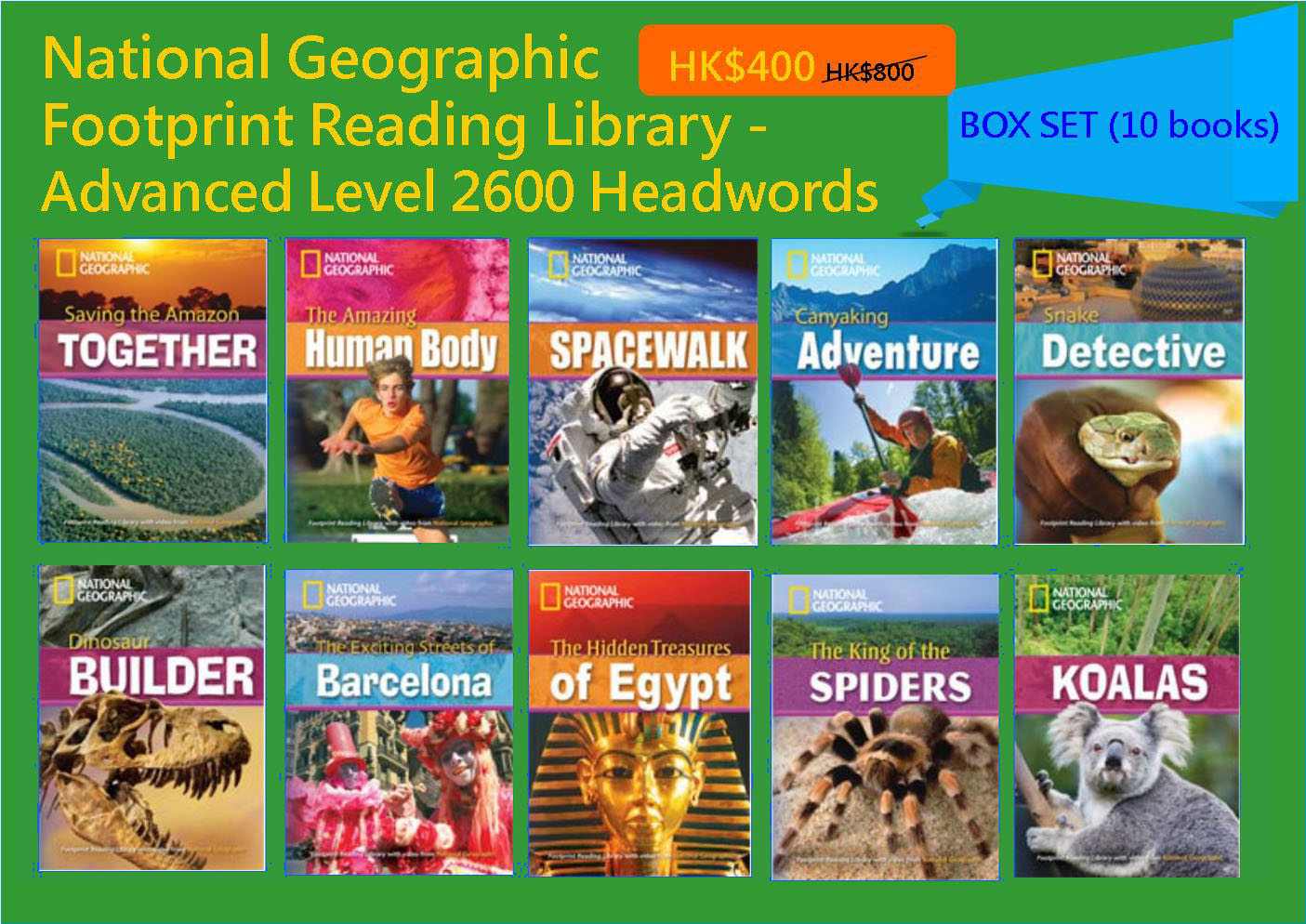 National Geographic Footprint Reading Library - Advanced Level 2600 Headwords (Box Set - 10 books)